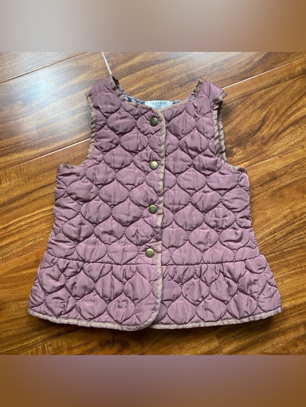 3/$25 Aspen Kids Toddler Girl Purple Mauve Quilted Sleeveless Vest Size 4T Girly